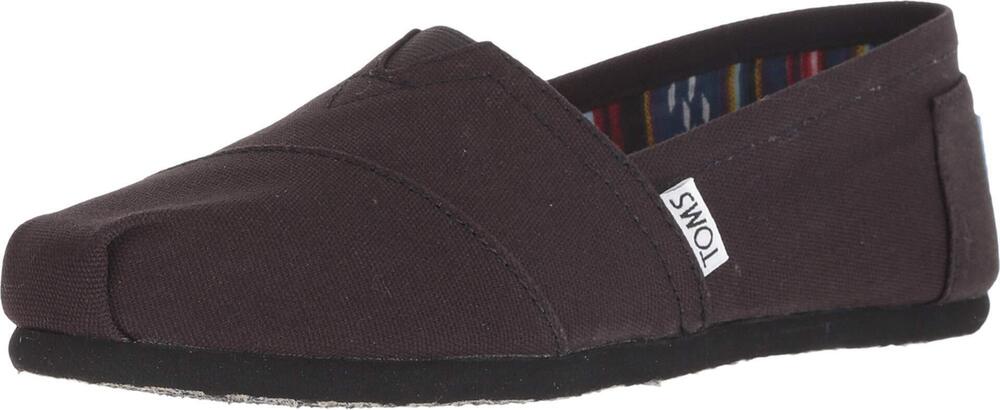 TOMS Women's Alpargata Classic Slip-On Espadrille, Textile, Black, Size 8.5